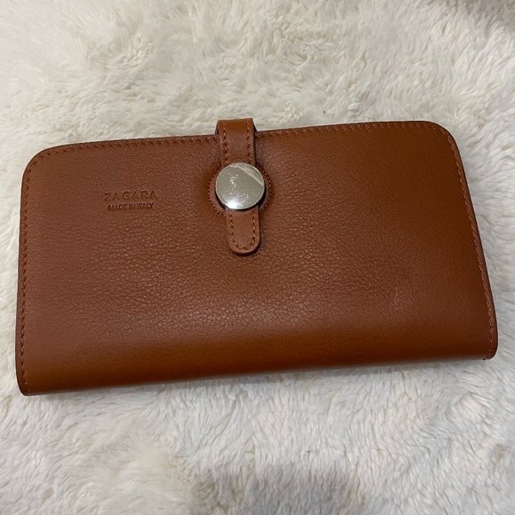 Zagara Brown Leather Wallet [Made in Italy] - Picture 1 of 5